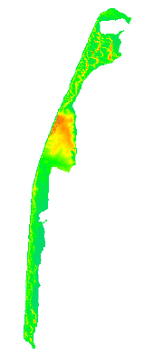 Digital Elevation Model derived from LiDAR data