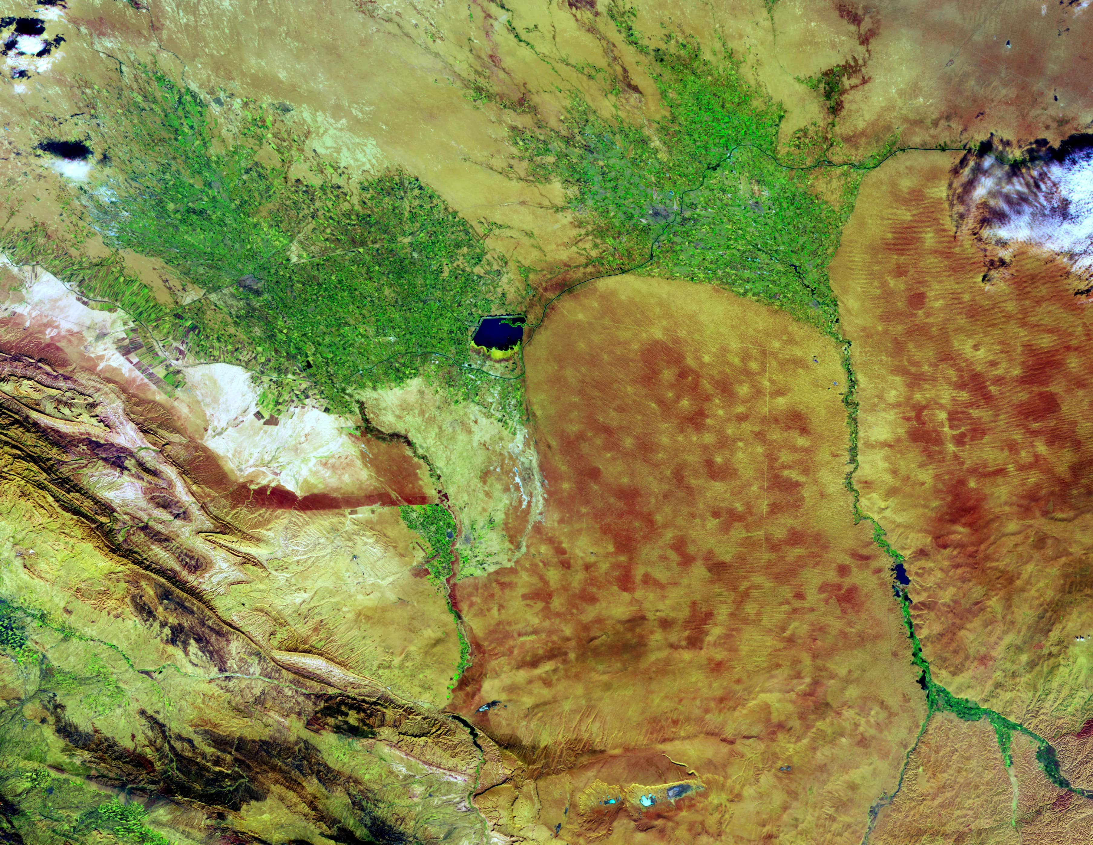 PROBA-V 100 m image of Mary, a city on an oasis in the Karakum Desert in Turkmenistan